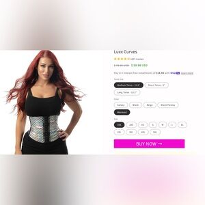 LUXX CURVES waist trainer medium torso-11.5” brand new